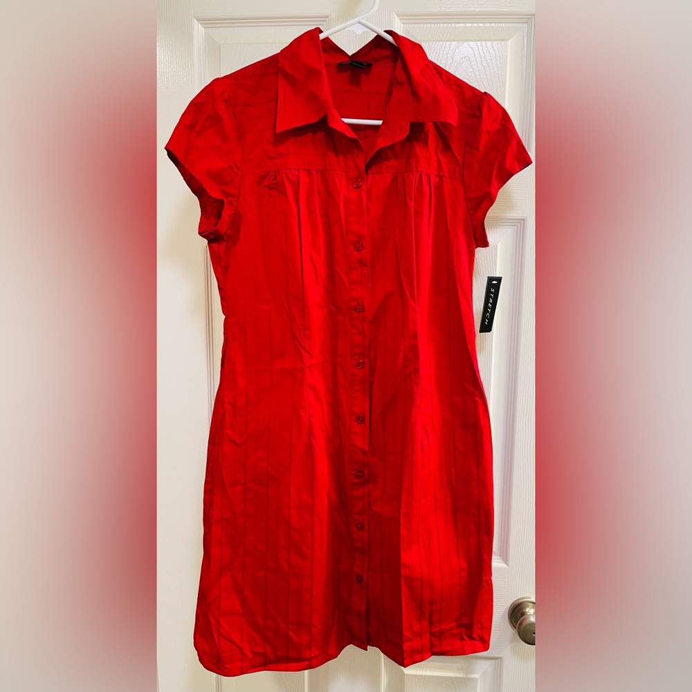 Juniors button down red dress Sz XL